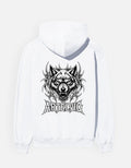 White Artelvio Gothic Wolf Unisex Hoodie with bold wolf graphic