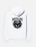 RTELVIO Gothic Raven and rose graphic on white unisex hoodie back