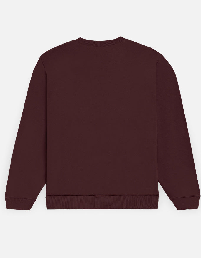 ARTELVIO Observe the Night Men's Maroon Sweatshirt, plain back view
