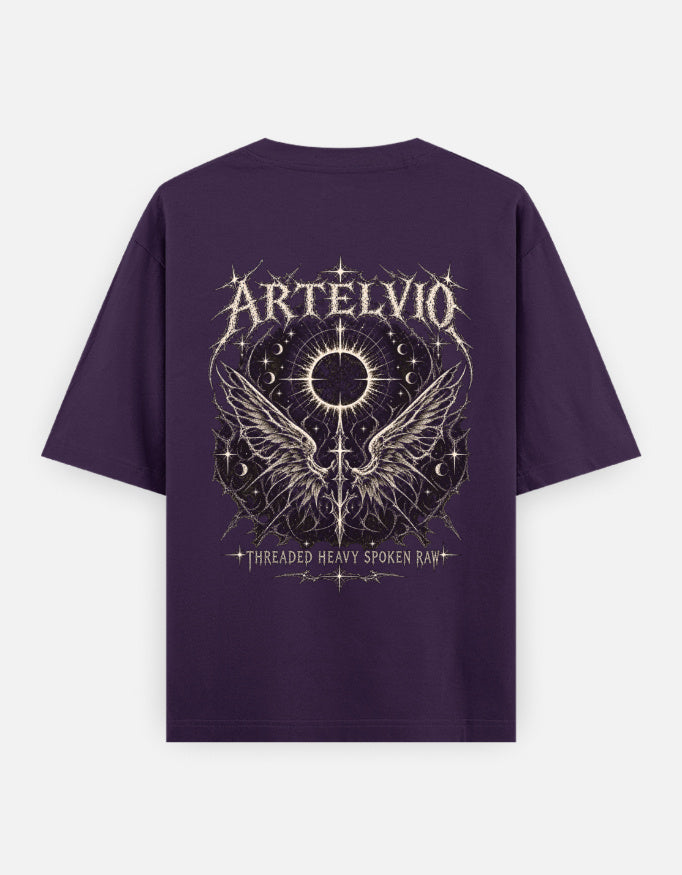 Artelvio Eclipse Wings Oversized Tee — RAW FEMME 002 in purple