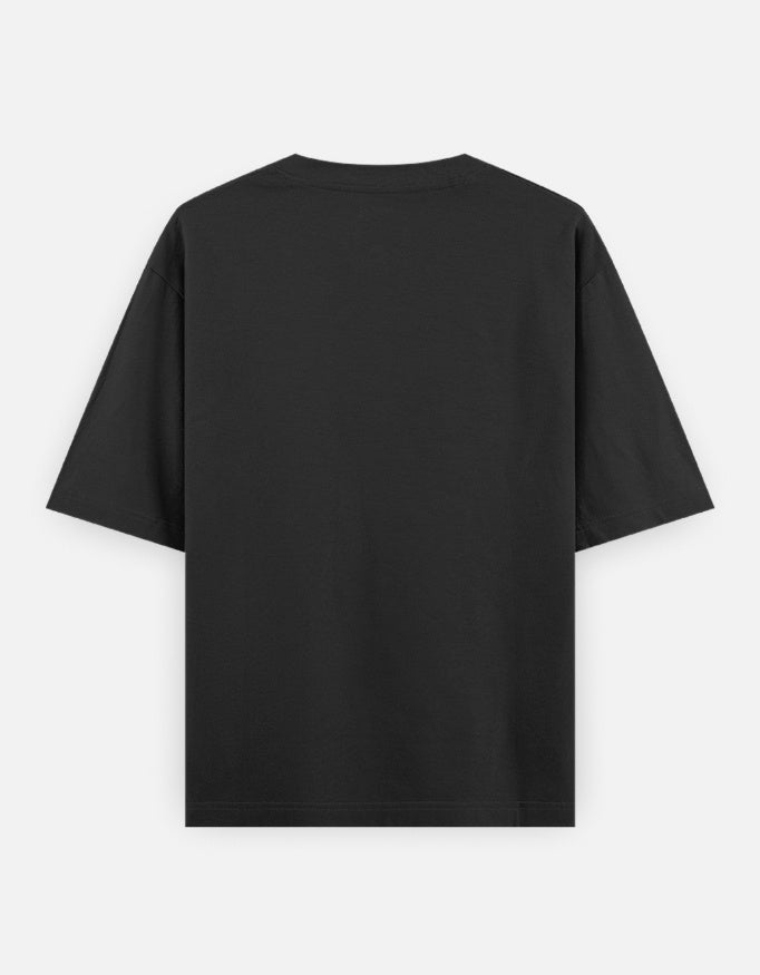 Back view of ARTELVIO COSMIC PEAKS oversized T-shirt