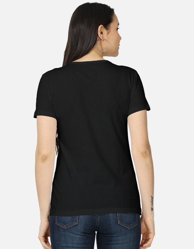 ARTELVIO black women's t-shirt with plain back