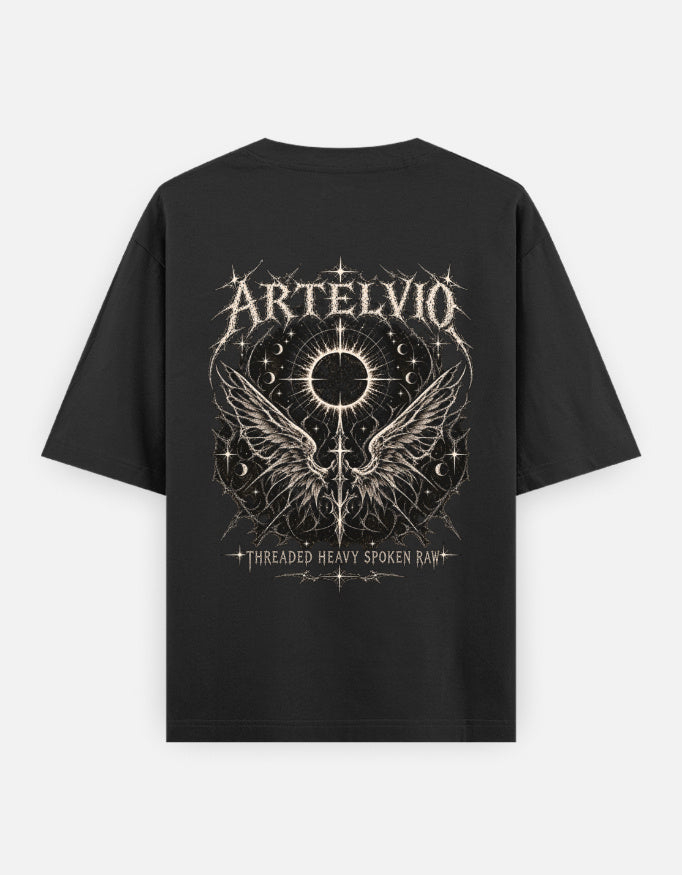 Artelvio Eclipse Wings Oversized Tee — RAW FEMME 002 in black