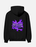 Black ARTELVIO Electric Pulse Hoodie with purple electric graphic on back