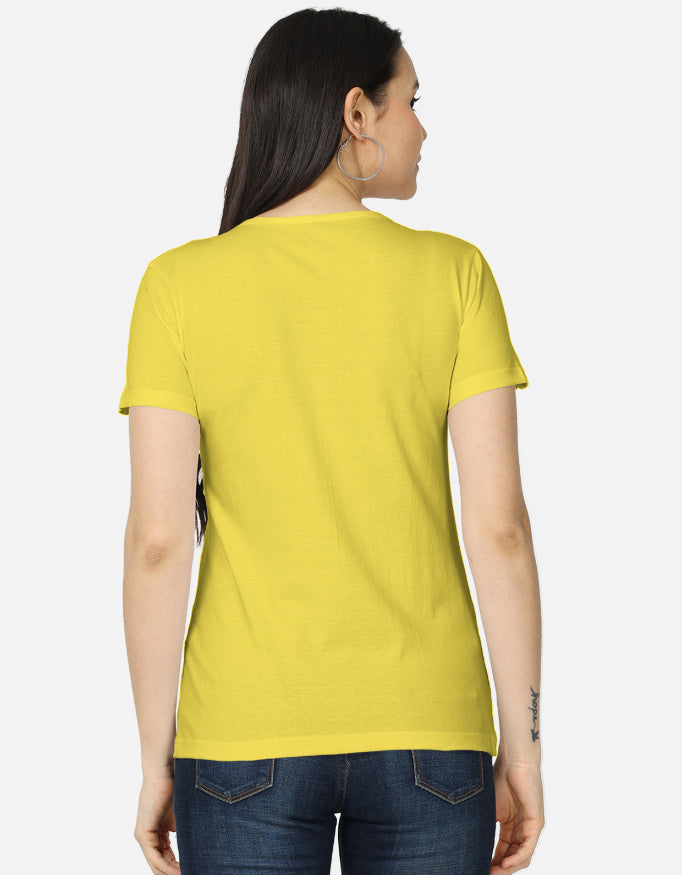 ARTELVIO new yellow women's t-shirt with plain back