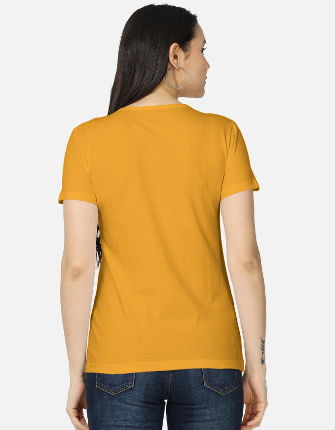 ARTELVIO golden yellow women's t-shirt with plain back