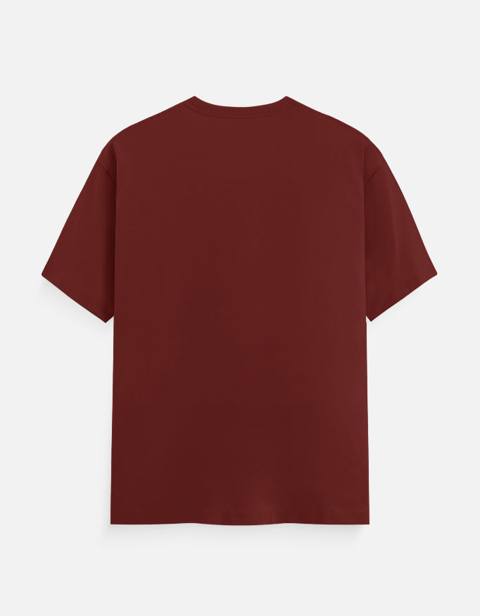 Plain brick red back of ARTELVIO cotton T-shirt