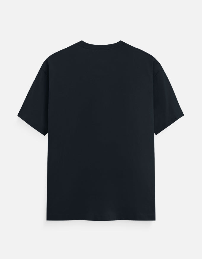 ARTELVIO Peacock Heritage Luxe Tee in navy blue with plain back