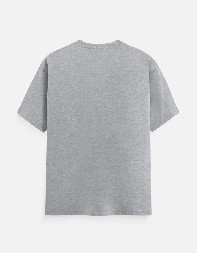 Plain grey melange back of ARTELVIO cotton T-shirt