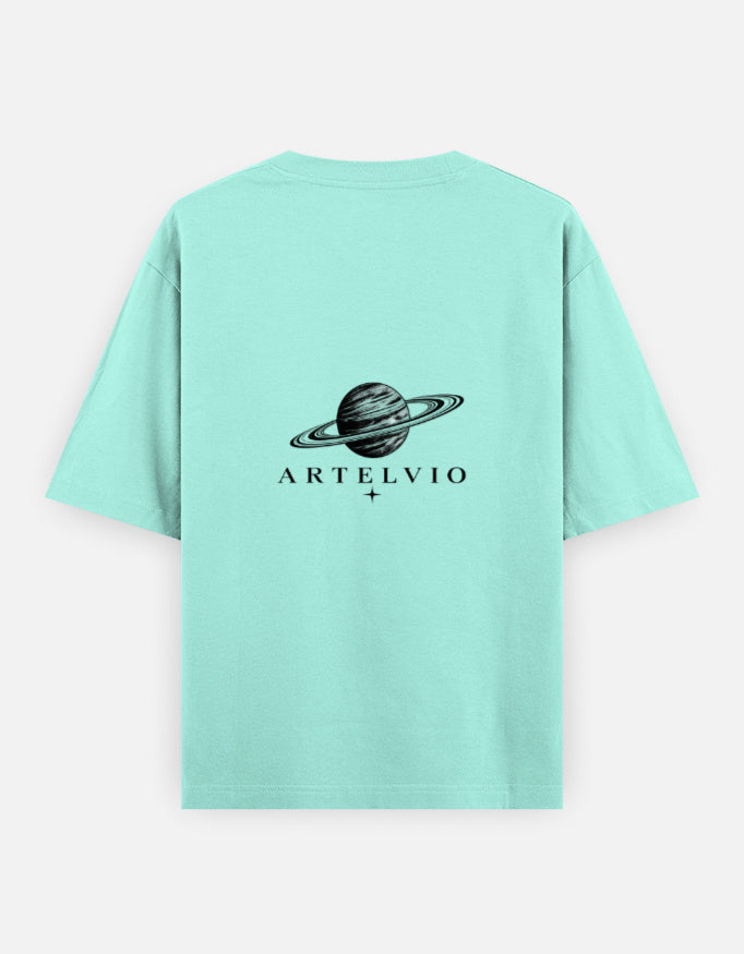 Artelvio GOOD VIBES ONLY oversized t-shirt back view in mint