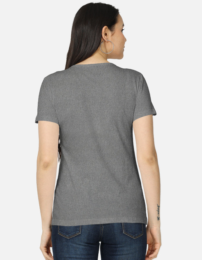ARTELVIO grey melange women's t-shirt with plain back