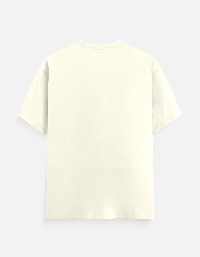ARTELVIO Peacock Essence Tee off white T-shirt, back view.