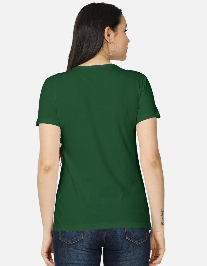 ARTELVIO bottle green women's t-shirt with plain back