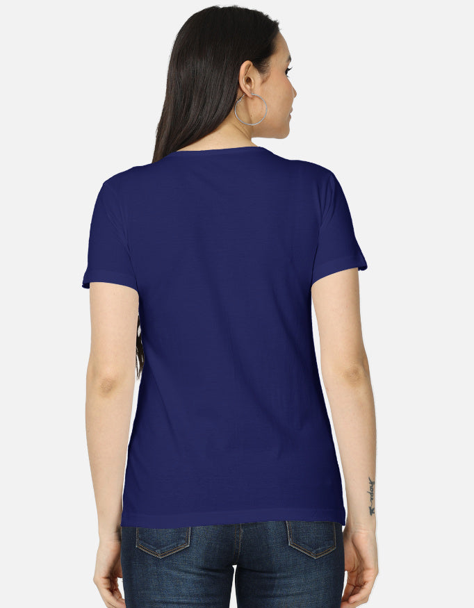 ARTELVIO royal blue women's t-shirt with plain back