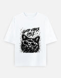 Artelvio GOOD VIBES ONLY oversized t-shirt with cat graphic