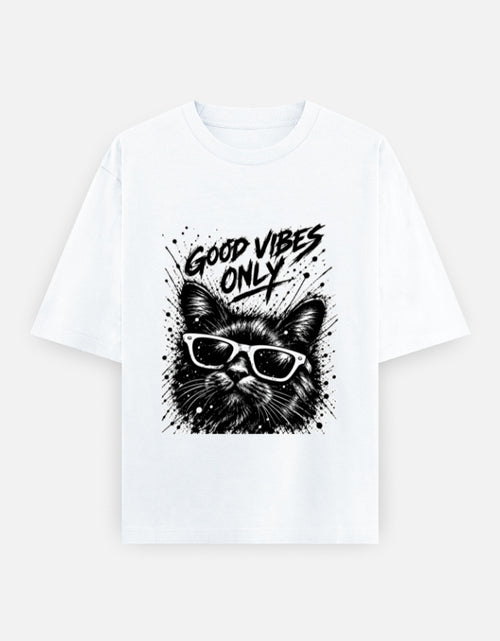 Artelvio GOOD VIBES ONLY oversized t-shirt with cat graphic