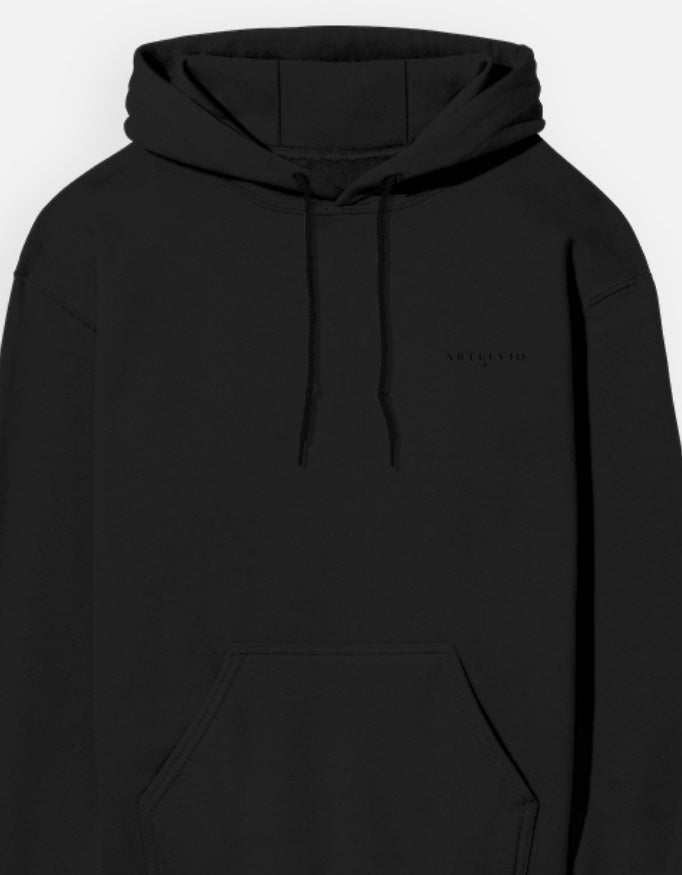 ARTELVIO Crown Cobra black unisex hoodie with logo on left chest
