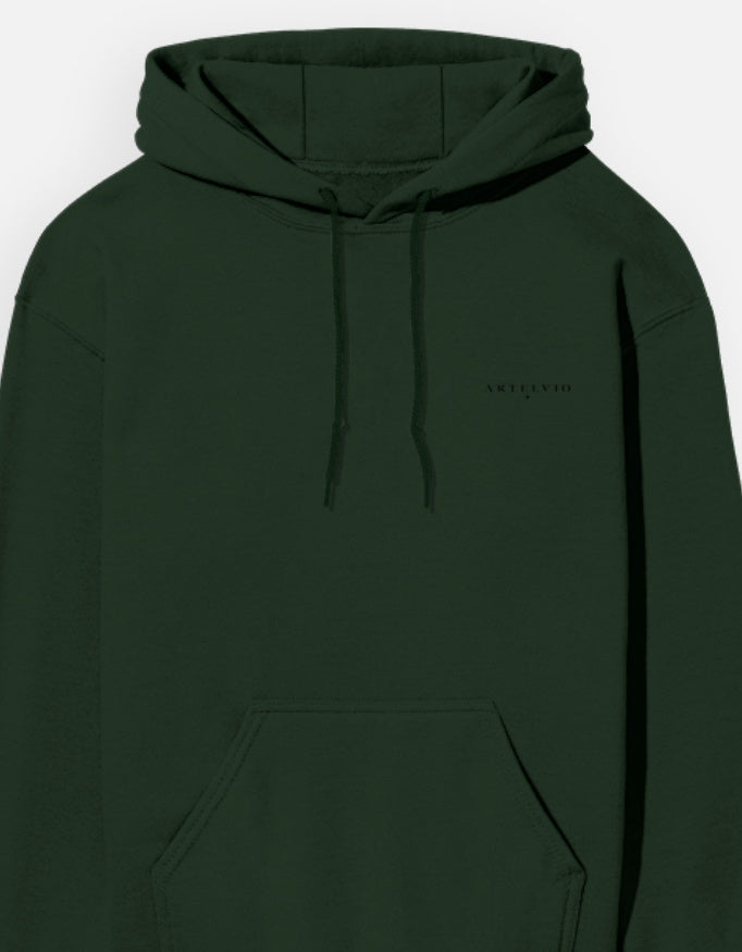 ARTELVIO Crown Cobra bottle green unisex hoodie with logo on left chest