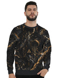 ARTELVIO Obsidian Relic AOP sweatshirt in black with molten-gold veining and geometric relic-inspired artwork across the front

