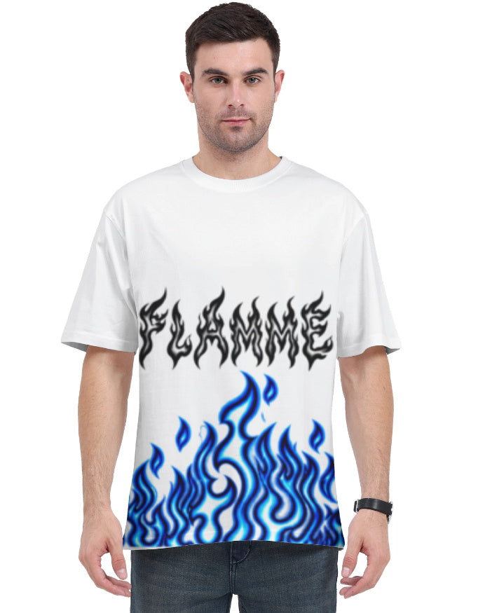 Artelvio FLAMME blue flame oversized t-shirt