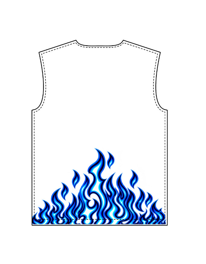 Artelvio FLAMME oversized t-shirt blue flame artwork